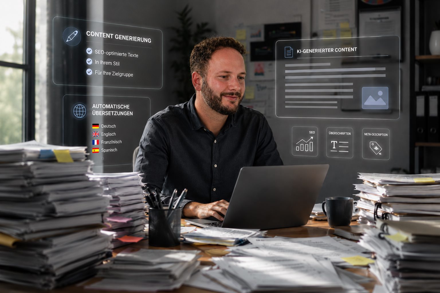 Laptop mit Datenanalyse-Dashboard und Diagrammen